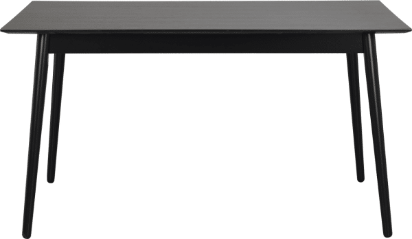 Spisebord Rowico Lotta 140Ã90 cm sort lakeret MDF-askefiner og massivt gummitræ